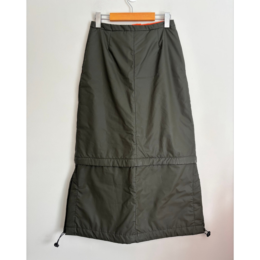 Holt Renfrew Studio Green Convertible Maxi Skirt Size 2 - Picture 2 of 9